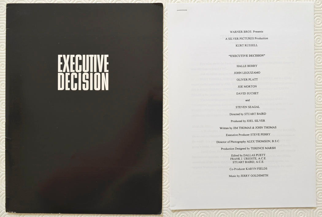 EXECUTIVE DECISION Original Cinema Press Kit 