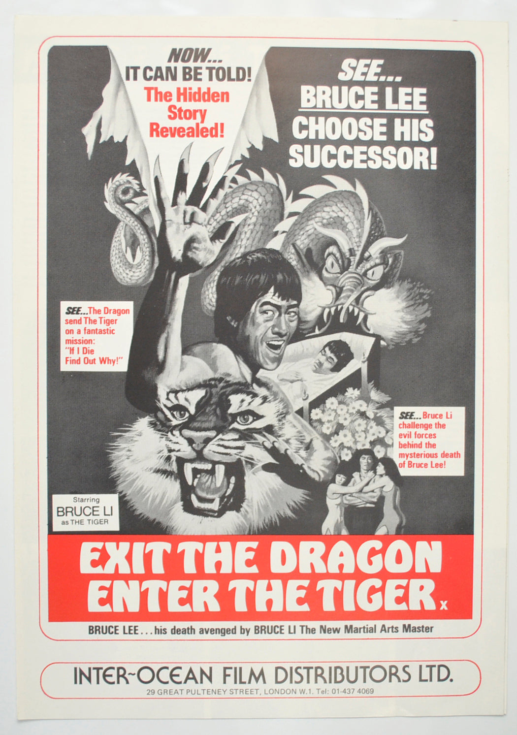 Exit The Dragon Enter The Tiger Original 4 Page Cinema Exhibitors Campaign Pressbook (UK)