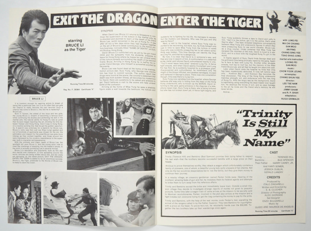 EXIT THE DRAGON ENTER THE TIGER Cinema Exhibitors Campaign Pressbook - INSIDE 