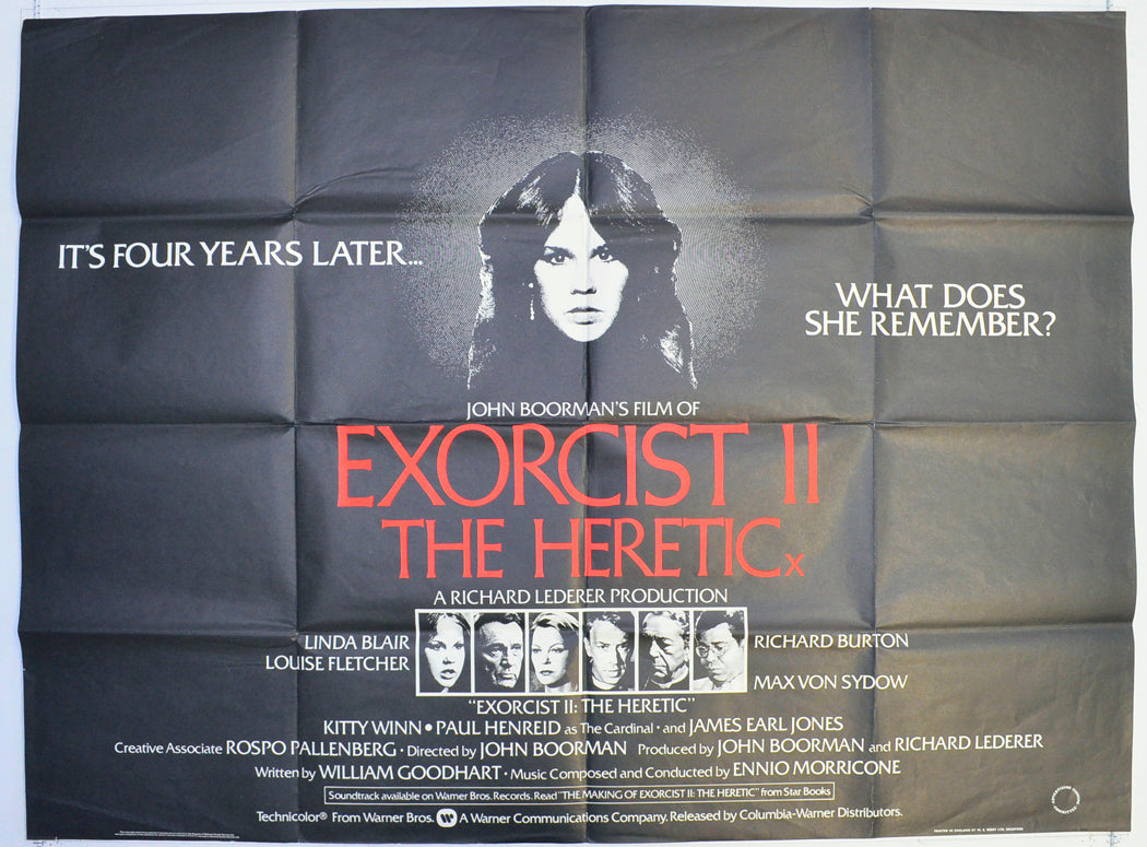 Exorcist II : The Heretic  Original British Quad Poster - Film Poster - Movie Poster 