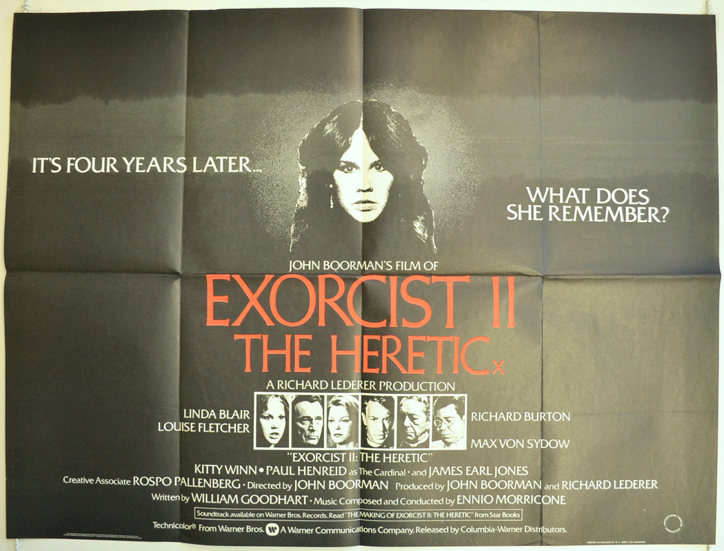 Exorcist II : The Heretic  Original British Quad Poster - Film Poster - Movie Poster 