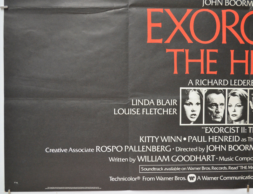 EXORCIST II : THE HERETIC (Bottom Left) Cinema Quad Movie Poster 