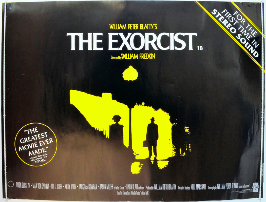 Exorcist  (1998 re-release Version)   Original British Quad Poster - Film Poster - Movie Poster 