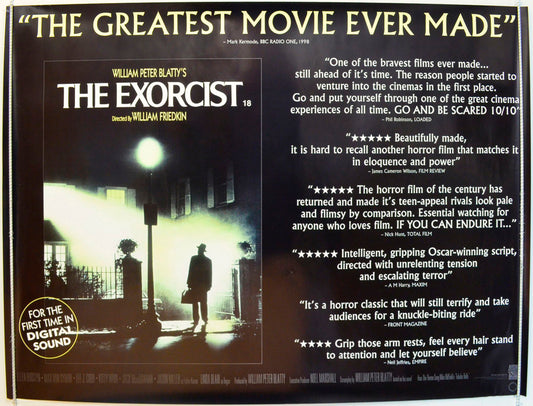 Exorcist  (1998 re-release Reviews Version)   Original British Quad Poster - Film Poster - Movie Poster 