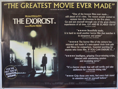 The Exorcist (1998 re-release Reviews Version) Original Quad Poster - Film Poster - Movie Poster