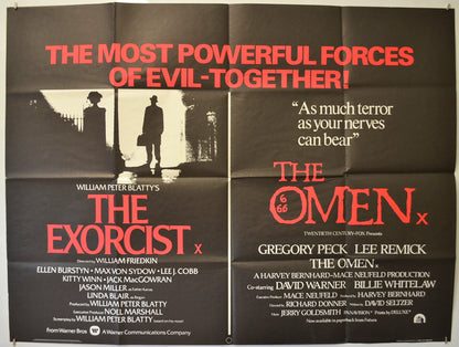 The Exorcist / The Omen (Double Bill) Original Quad Poster - Film Poster - Movie Poster