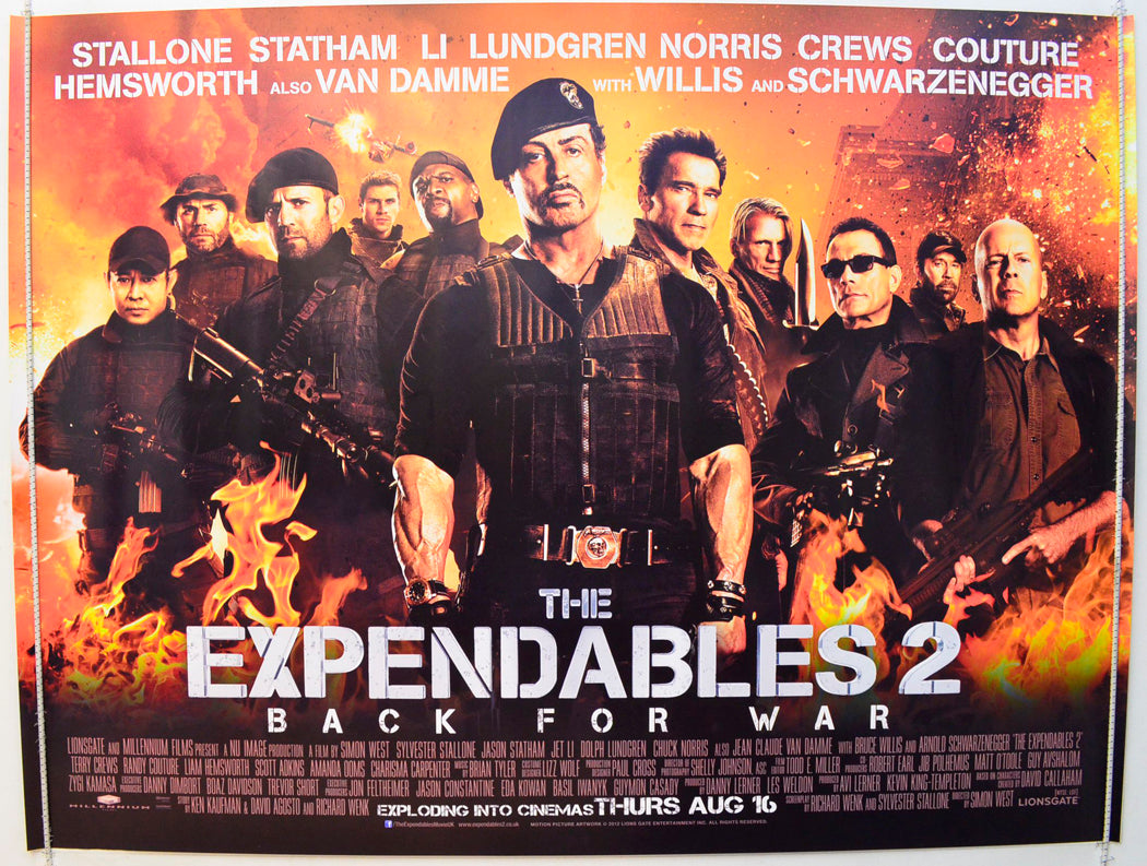 The Expendables 2 Original British Quad Poster - Film Poster - Movie Poster 