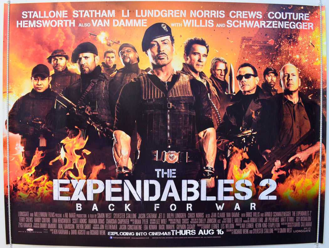 The Expendables 2 Original British Quad Poster - Film Poster - Movie Poster 