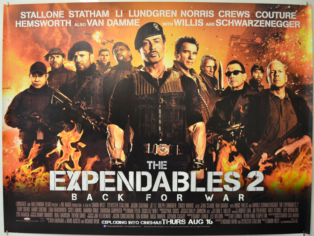 The Expendables 2  Original Quad Poster - Film Poster - Movie Poster