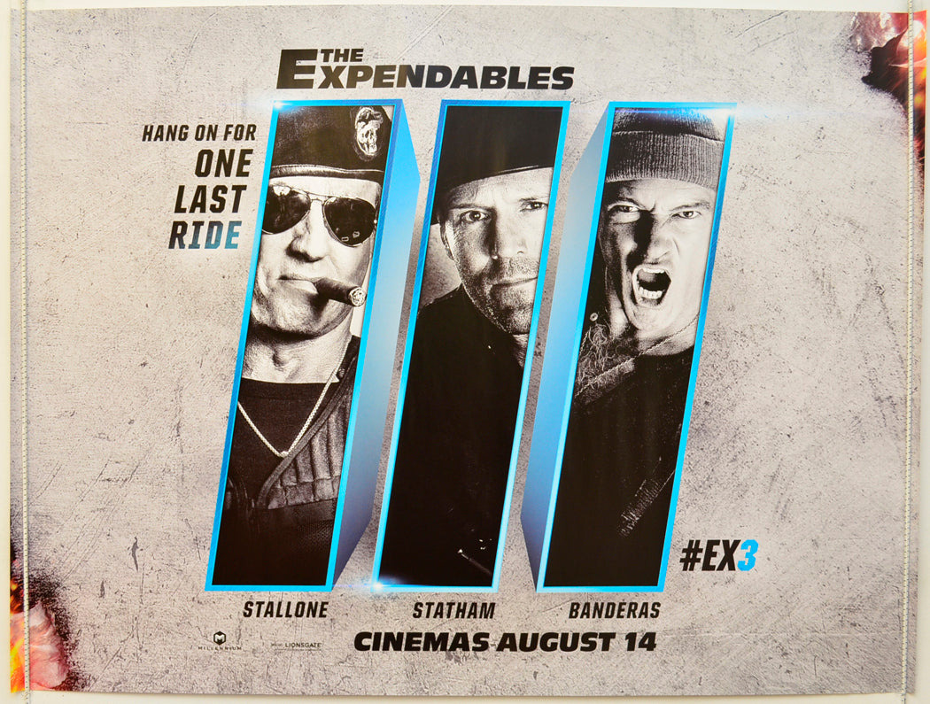 The Expendables 3   (a.k.a. The Expendables III)  (Blue Teaser / Advance Version)   Original Quad Poster - Film Poster - Movie Poster  