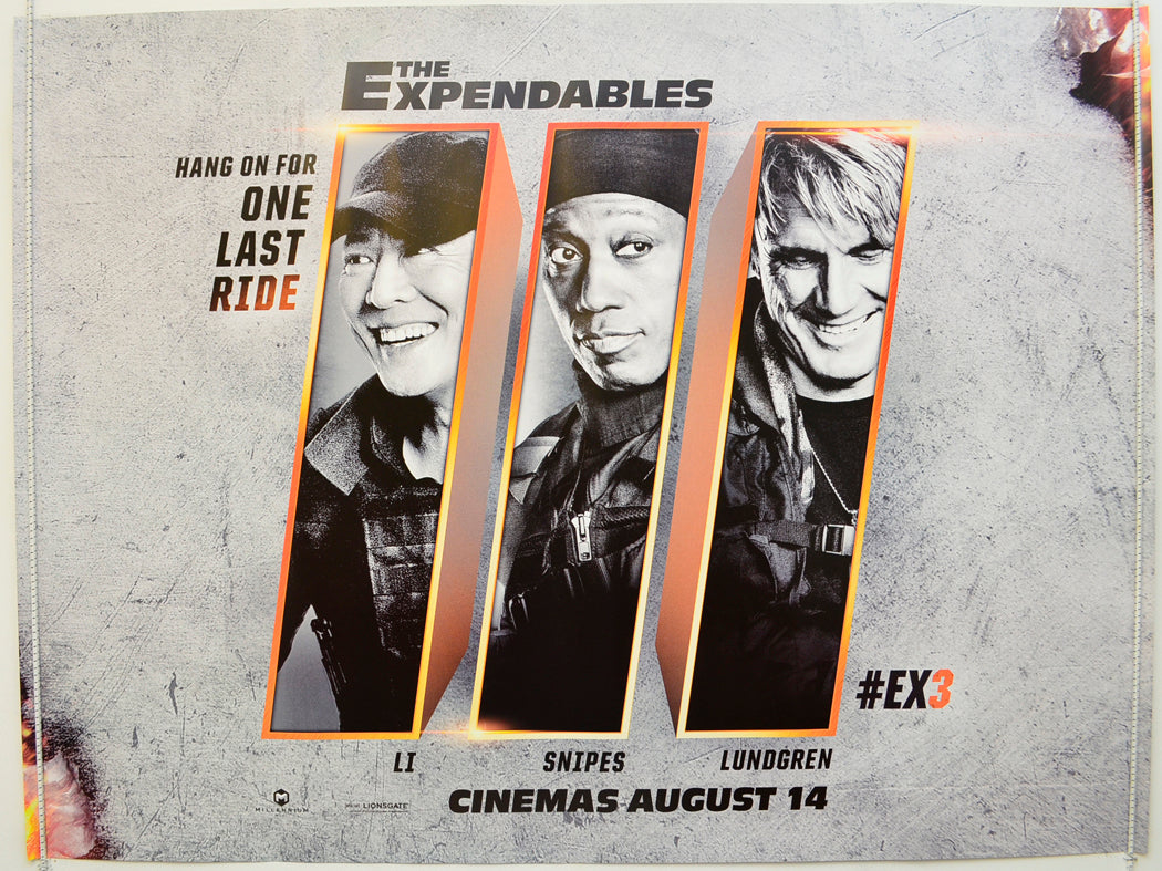 The Expendables 3   (a.k.a. The Expendables III)  (Orange Teaser / Advance Version)   Original Quad Poster - Film Poster - Movie Poster  