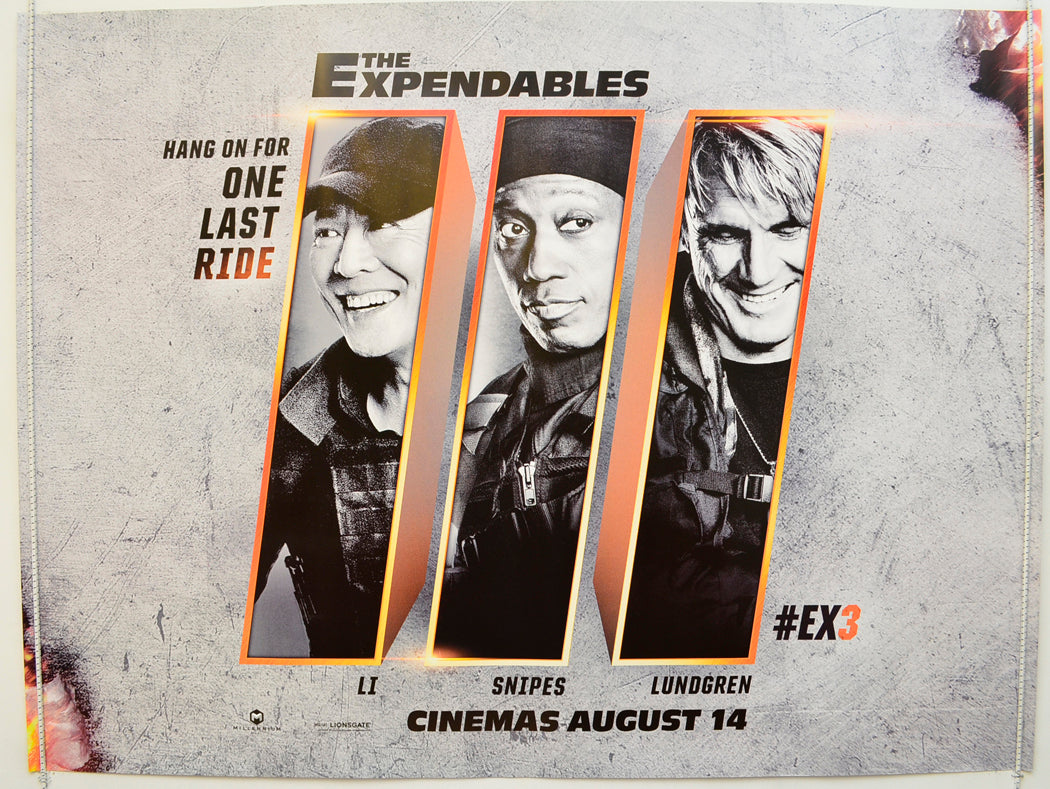 The Expendables 3   (a.k.a. The Expendables III)  (Orange Teaser / Advance Version)   Original Quad Poster - Film Poster - Movie Poster  