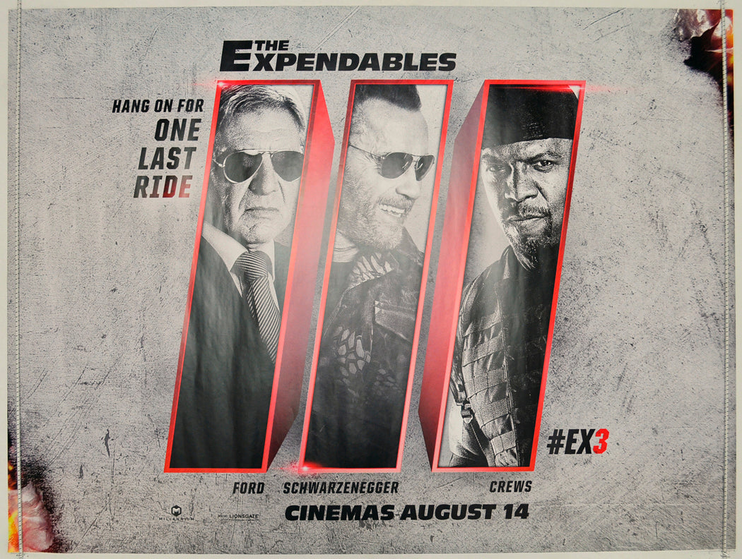 The Expendables 3   (a.k.a. The Expendables III)  (Red Teaser / Advance Version)   Original Quad Poster - Film Poster - Movie Poster  