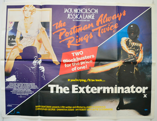 The Postman Always Rings Twice / The Exterminator  Original British Quad Poster - Film Poster - Movie Poster 