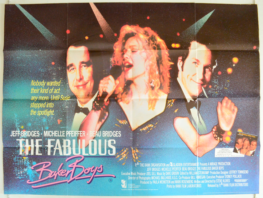 The Fabulous Baker Boys Original British Quad Poster - Film Poster - Movie Poster 