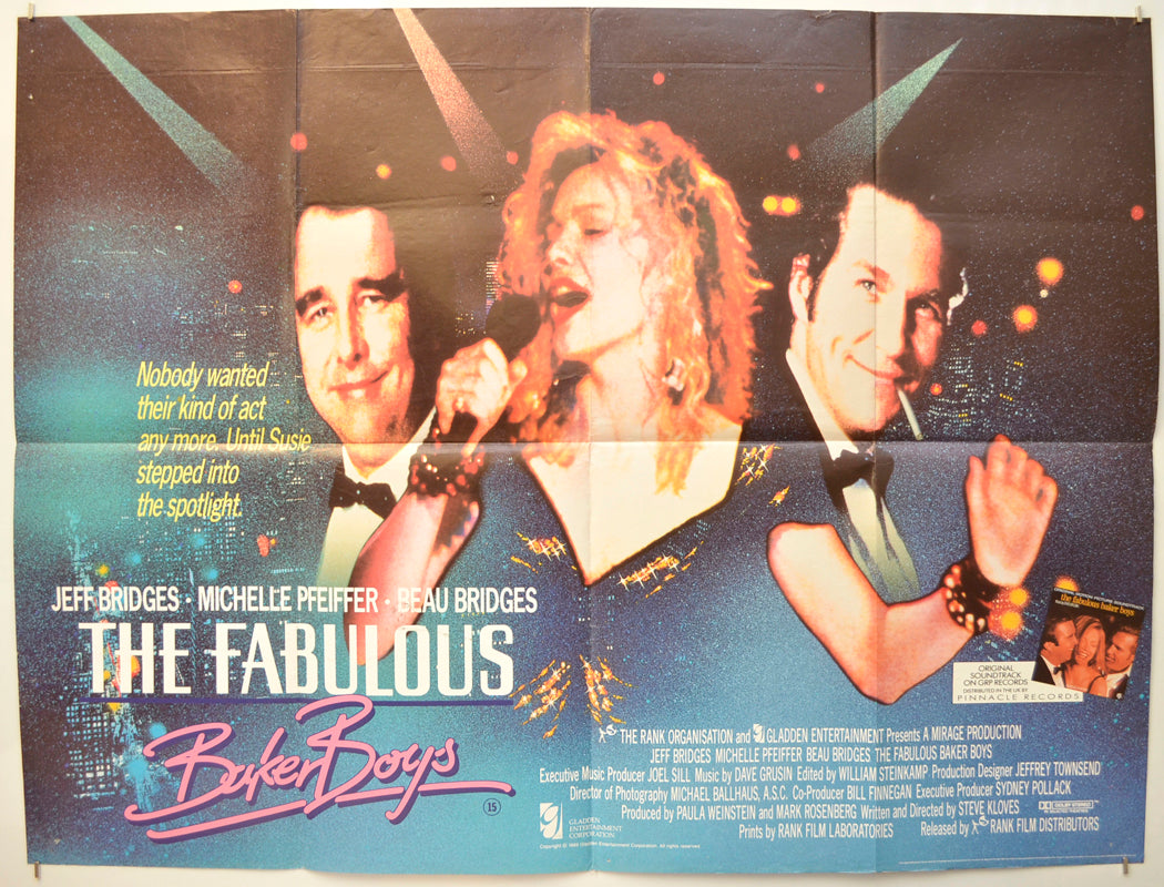 The Fabulous Baker Boys Original Quad Poster - Film Poster - Movie Poster