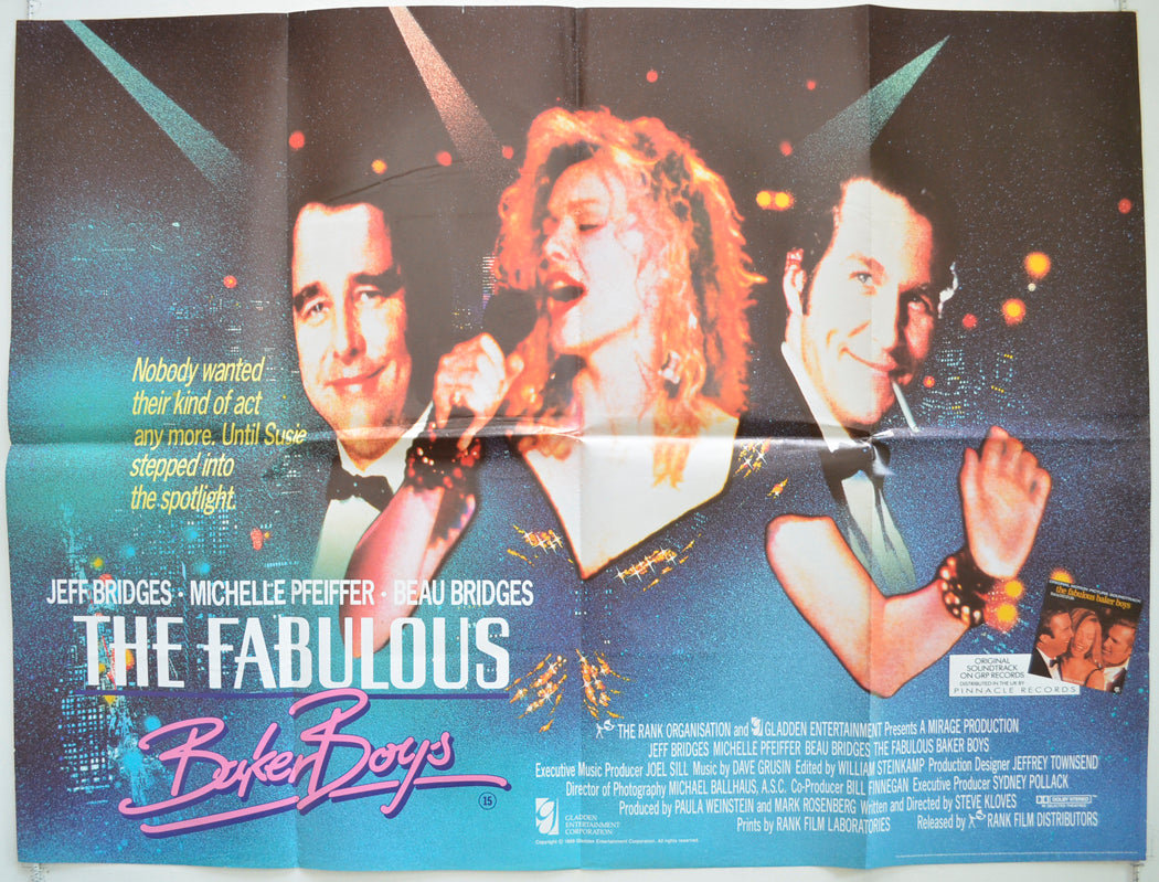 The Fabulous Baker Boys Original Quad Poster - Film Poster - Movie Poster  