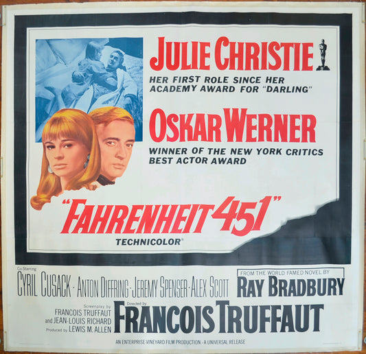 Fahrenheit 451   Original US 6-Sheet Poster - Film Poster - Movie Poster 