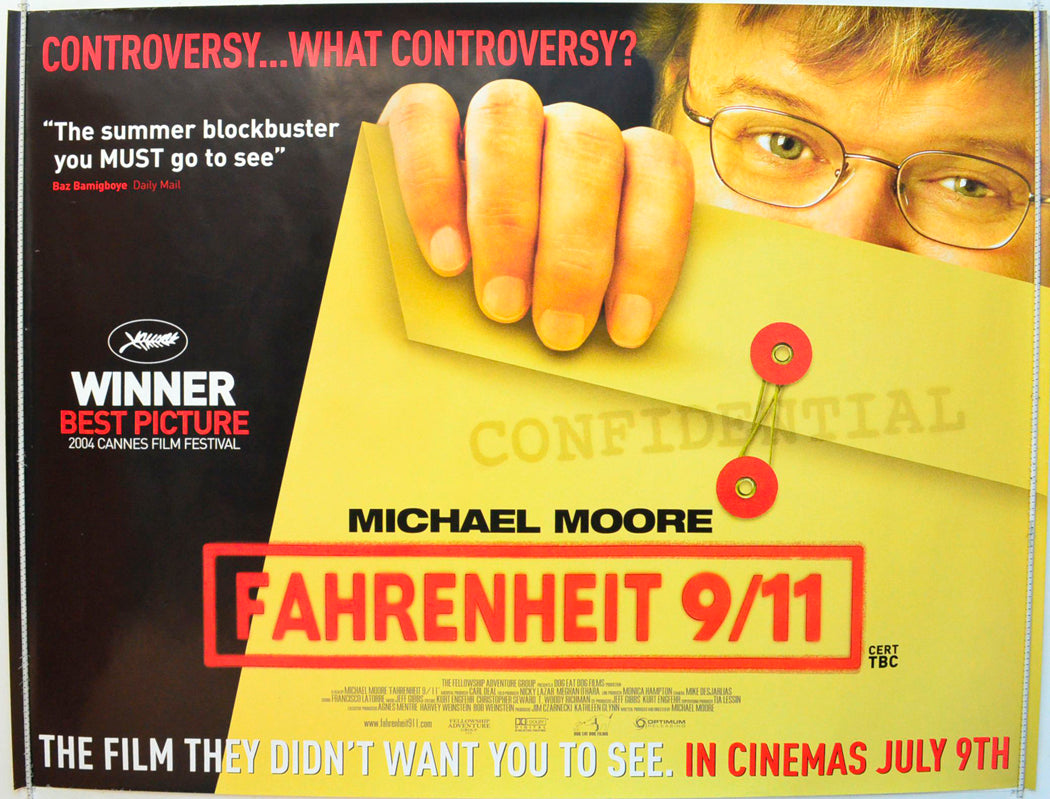 Fahrenheit 9/11  (Teaser / Advance Version)   Original British Quad Poster - Film Poster - Movie Poster 