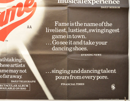 FAME (Bottom Right) Cinema Quad Movie Poster 