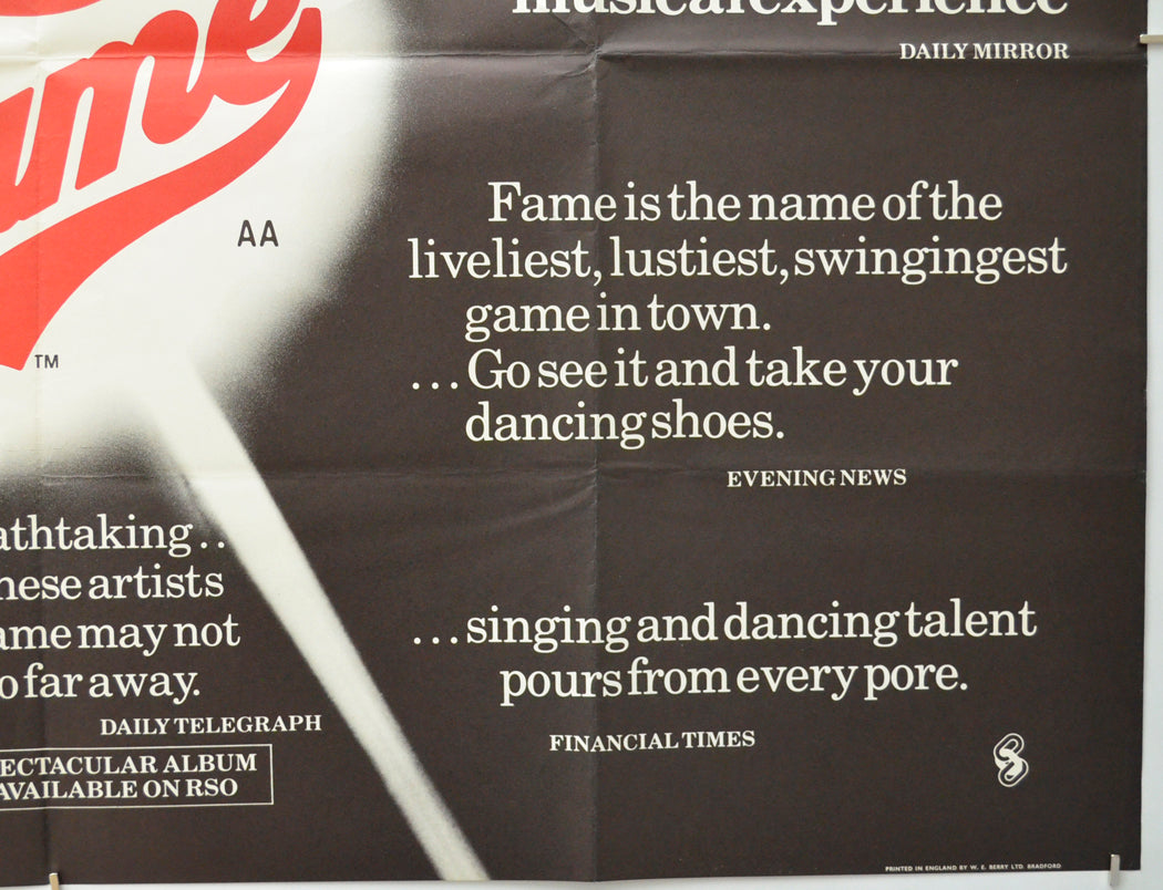 FAME (Bottom Right) Cinema Quad Movie Poster 