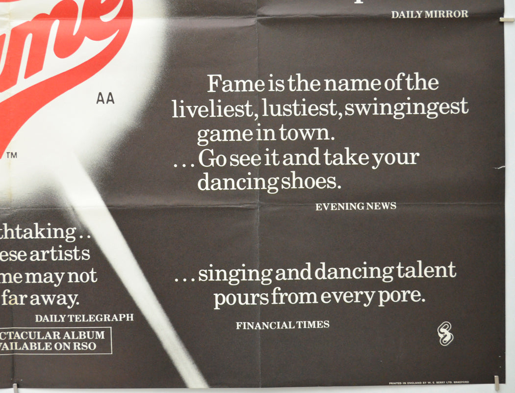 FAME (Bottom Right) Cinema Quad Movie Poster 