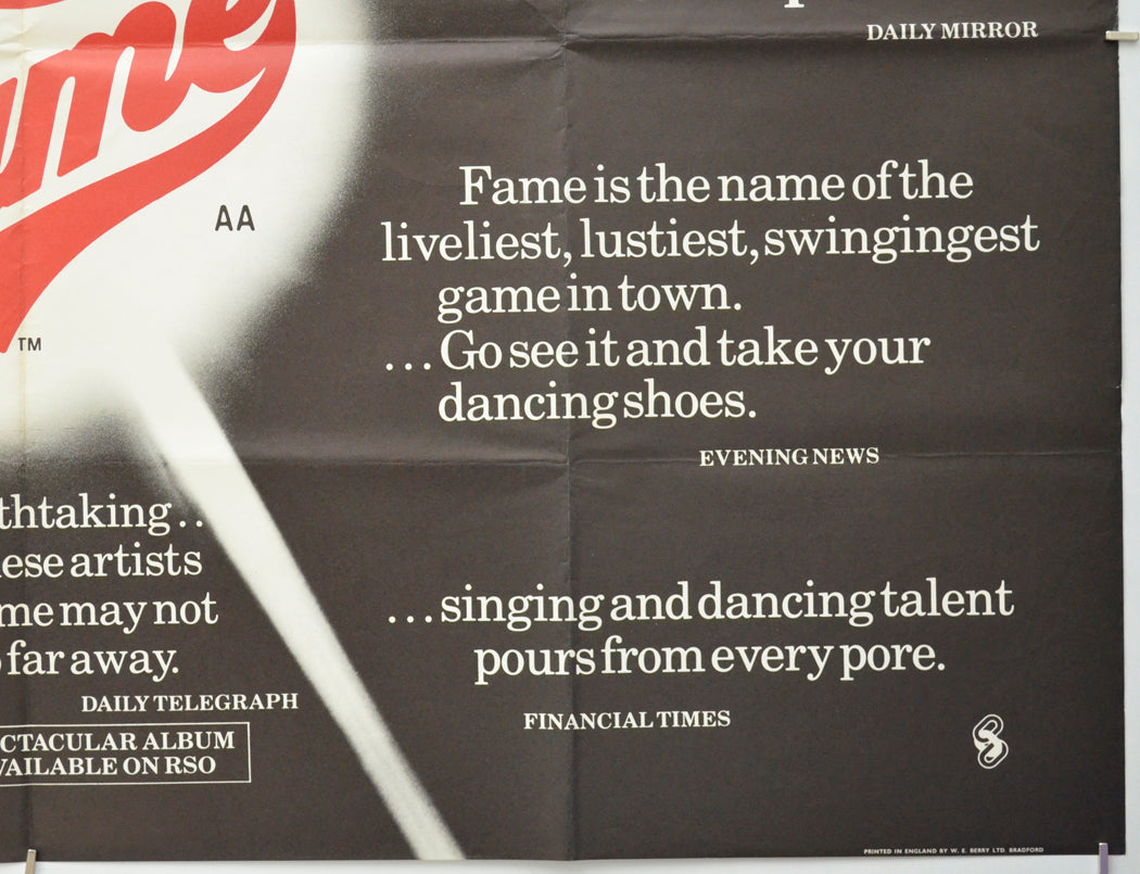 FAME (Bottom Right) Cinema Quad Movie Poster 