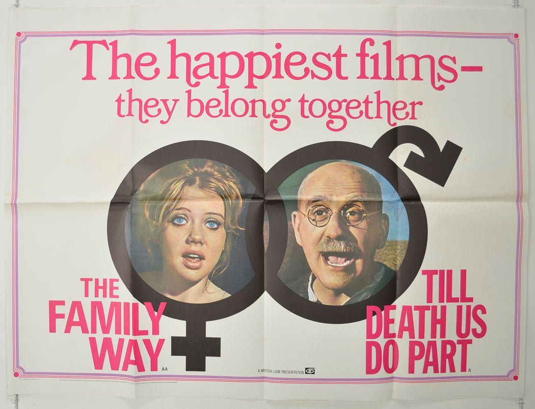 The Family Way / Till Death Us Do Part  (Double Bill)  Original Quad Poster - Film Poster - Movie Poster 