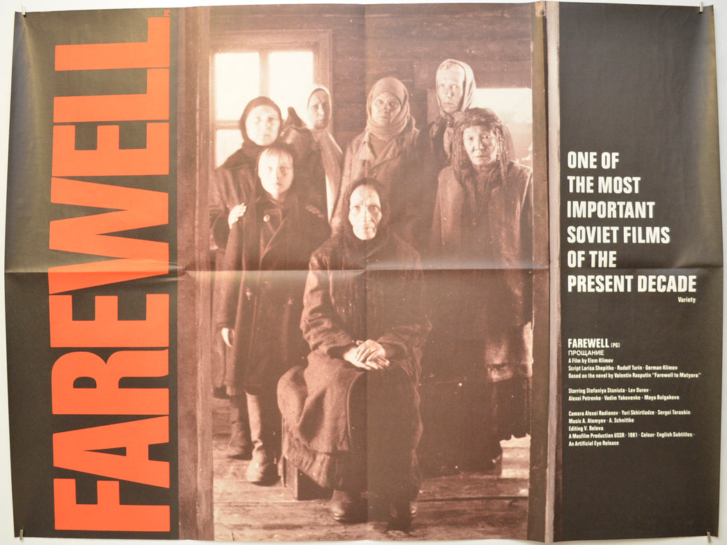 Farewell (a.k.a. Proshchanie) Original Quad Poster - Film Poster - Movie Poster