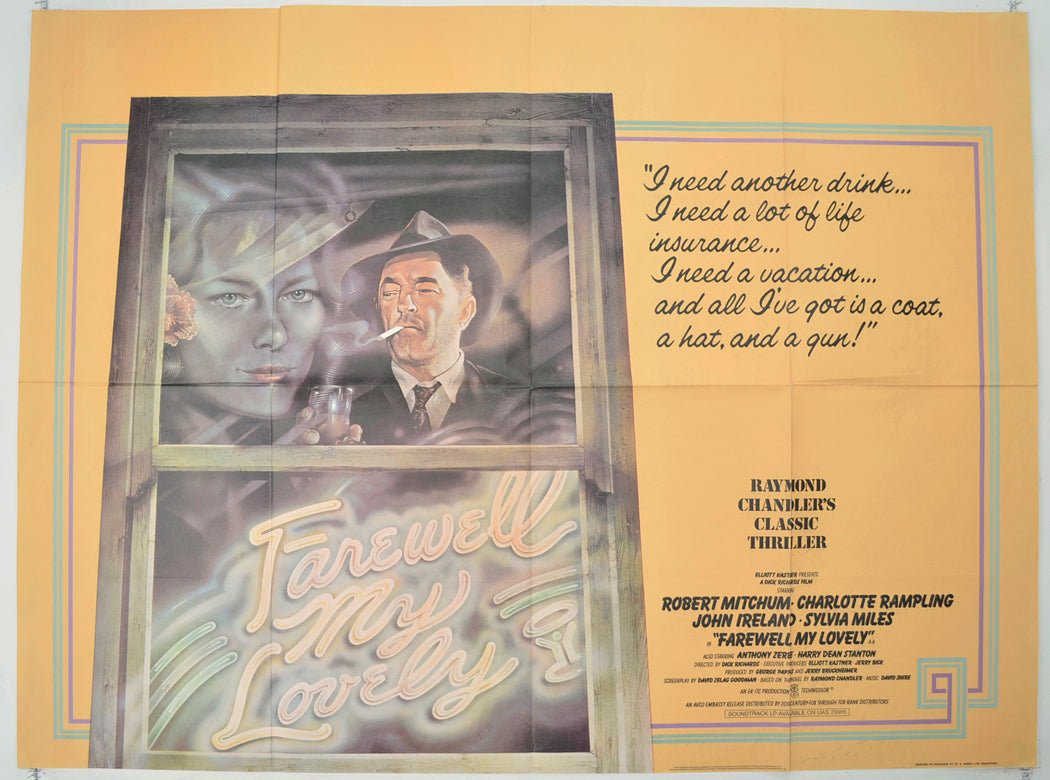 Farewell, My Lovely  Original Quad Poster - Film Poster - Movie Poster