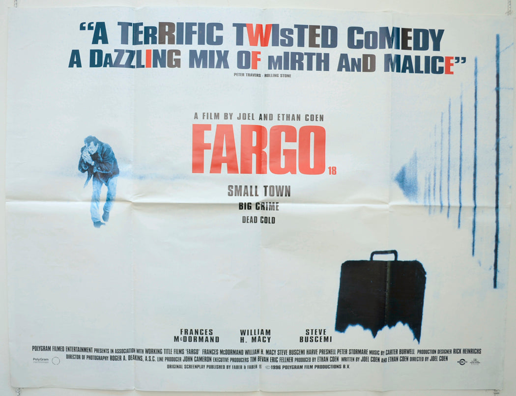 Fargo  Original British Quad Poster - Film Poster - Movie Poster 