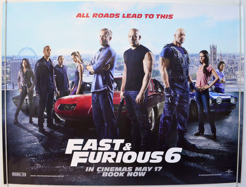 Fast And Furious 6 Original British Quad Poster - Film Poster - Movie Poster 