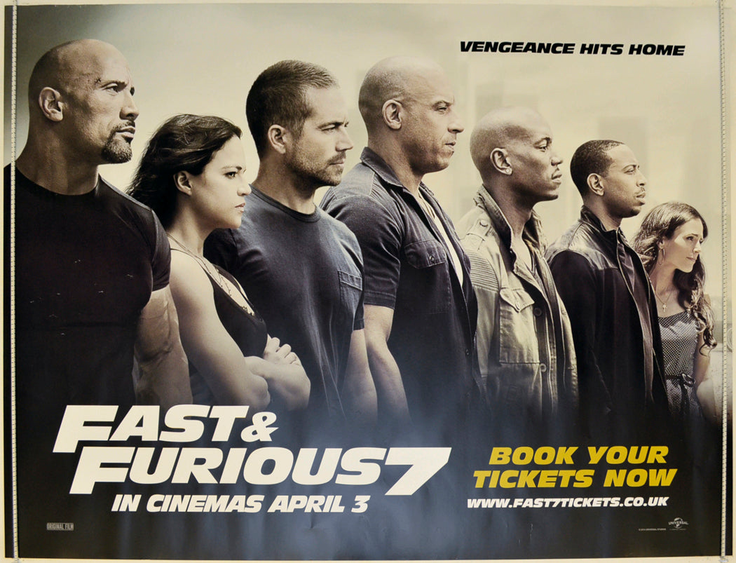 Fast And Furious 7   (Teaser / Advance Version)   Original Quad Poster - Film Poster - Movie Poster  