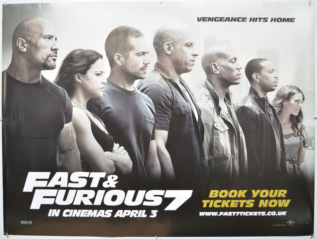 Fast And Furious 7 Teaser / Advance Version) - Original Quad Poster - Film Poster - Movie Poster