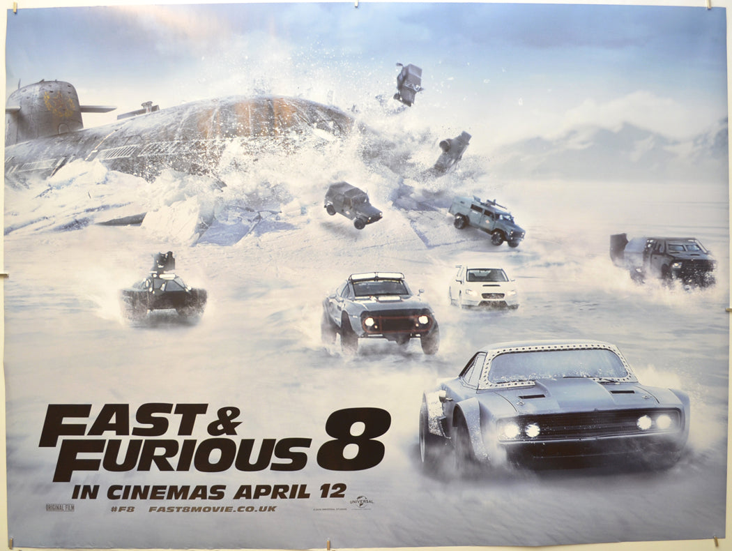 Fast And Furious 8 (Teaser / Advance Version)  Original Quad Poster - Film Poster - Movie Poster