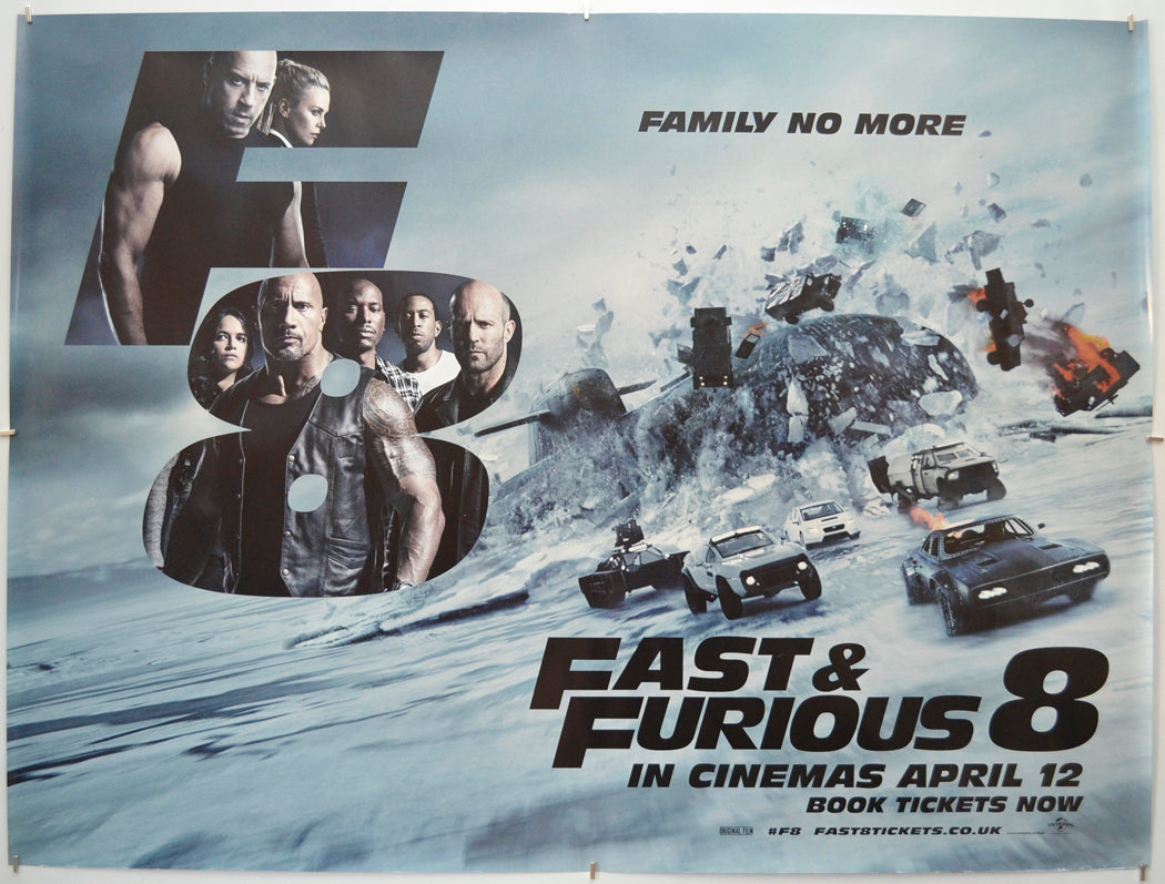 Fast And Furious 8 - Original Quad Poster - Film Poster - Movie Poster