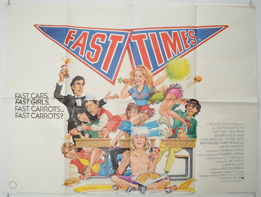 Fast Times At Ridgemont High  (a.k.a. Fast Times)  Original Quad Poster - Film Poster - Movie Poster 