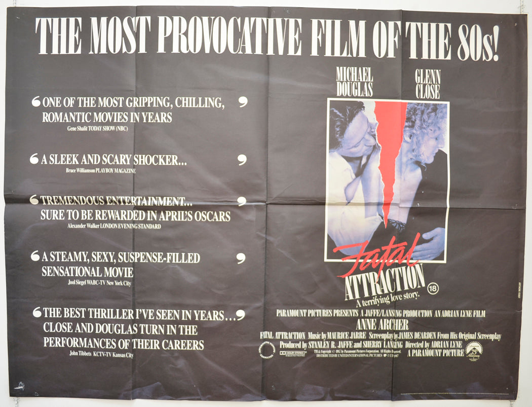 Fatal Attraction  Original British Quad Poster - Film Poster - Movie Poster 