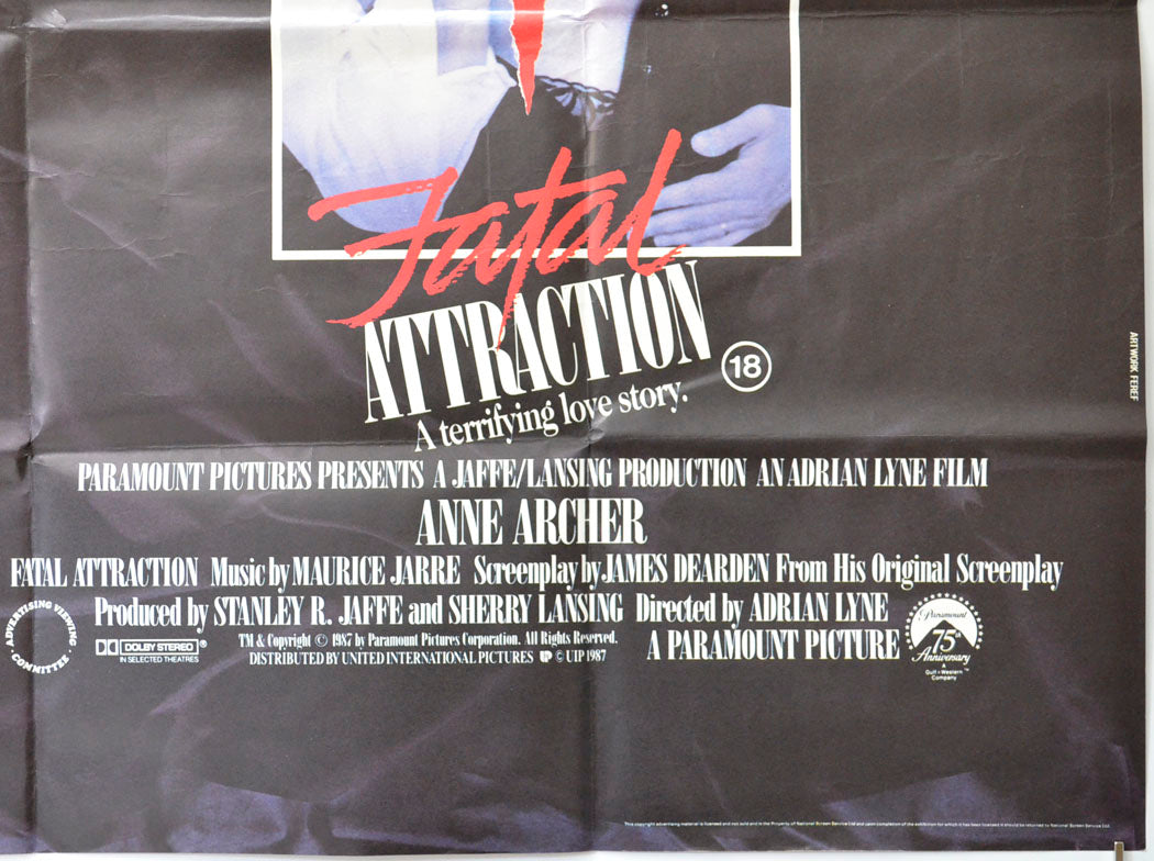 FATAL ATTRACTION (Bottom Right) Cinema Quad Movie Poster 