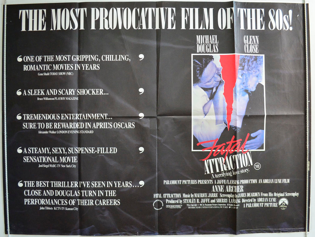 Fatal Attraction Original British Quad Poster - Film Poster - Movie Poster 