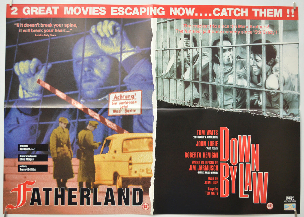 Fatherland / Down By Law  Original Mini Quad Poster - Film Poster - Movie Poster