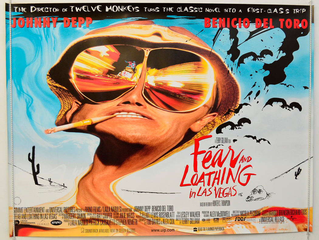 Fear And Loathing In Las Vegas Original Quad Poster - Film Poster - Movie Poster  