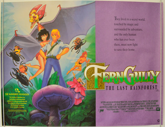 Ferngully : The Last Rainforest  Original British Quad Poster - Film Poster - Movie Poster 