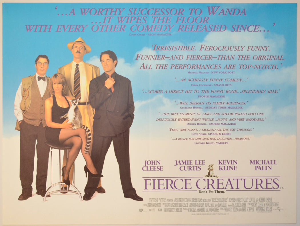 Fierce Creatures (Reviews Version) Original Mini Quad Poster - Film Poster - Movie Poster