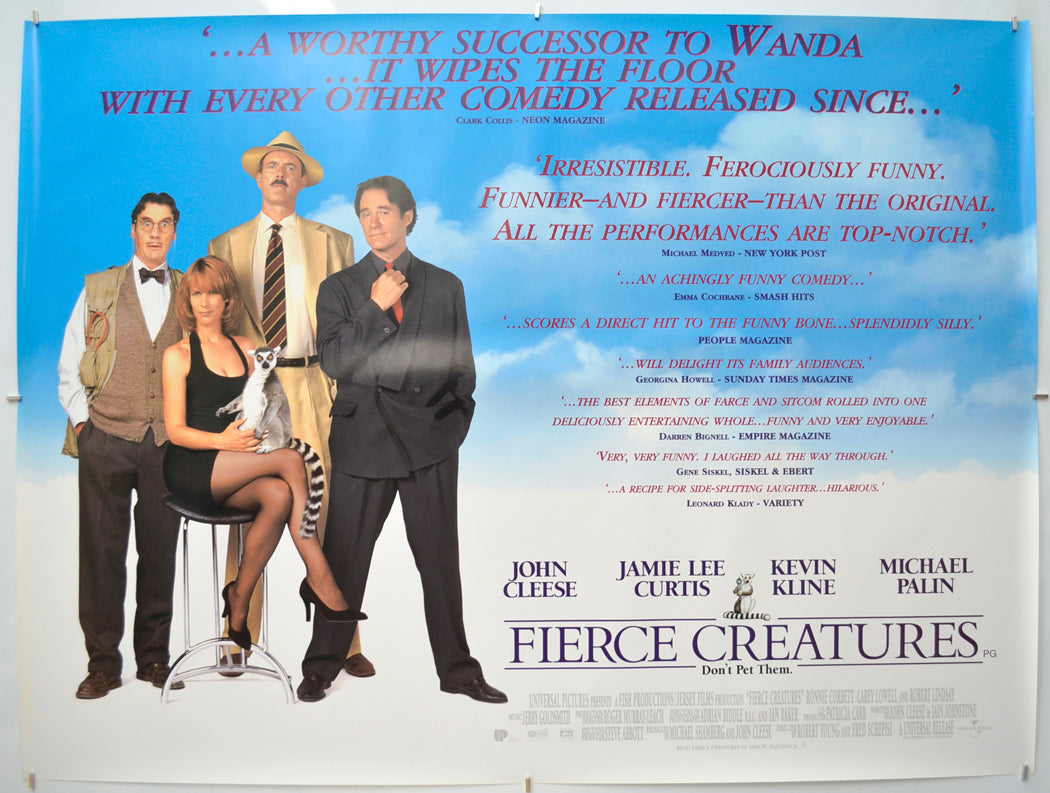 Fierce Creatures (Reviews Version) Original Quad Poster - Film Poster - Movie Poster