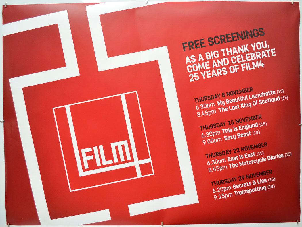 Film Four (Cinema Advertising Poster – 25 Years of Film Four) Original Quad Poster - Film Poster - Movie Poster