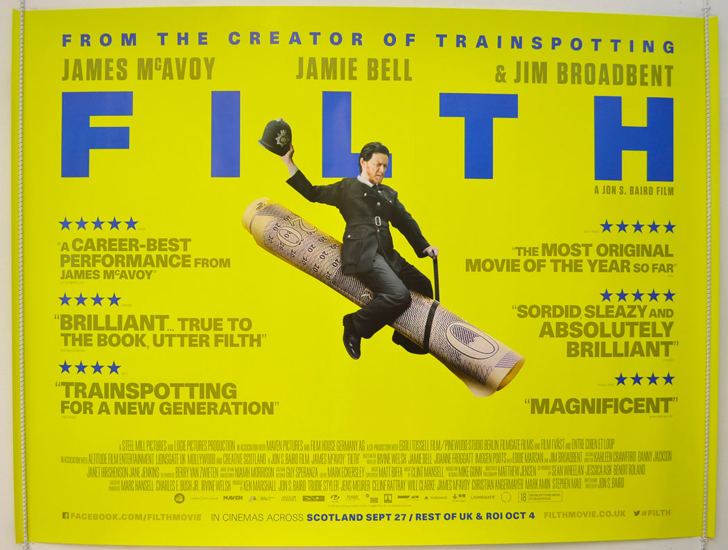 Filth   Original Quad Poster - Film Poster - Movie Poster 