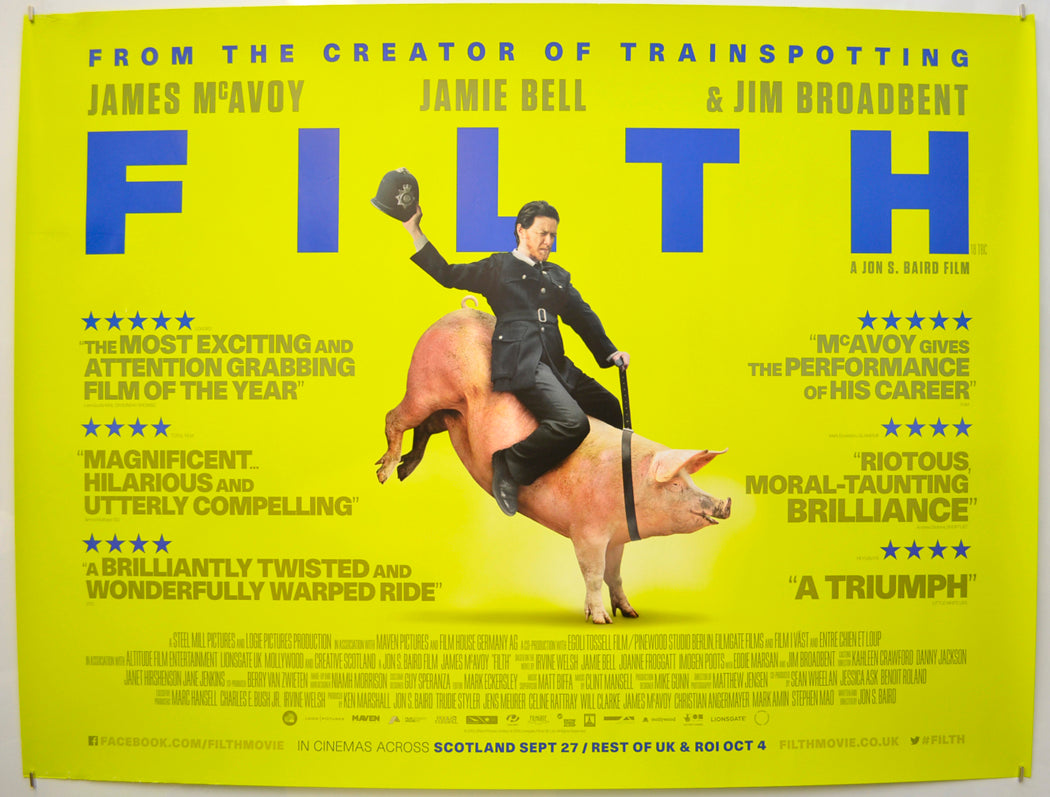 Filth (Pig Version)  Original Quad Poster - Film Poster - Movie Poster