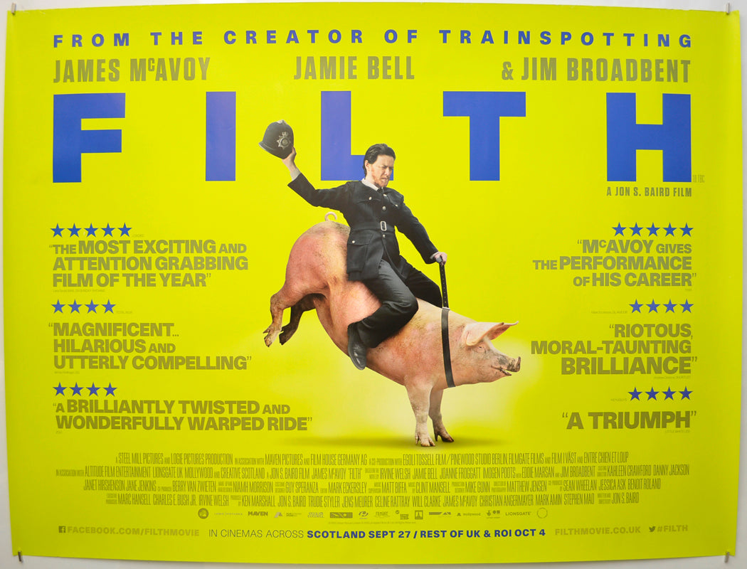 Filth (Pig Version)  Original Quad Poster - Film Poster - Movie Poster