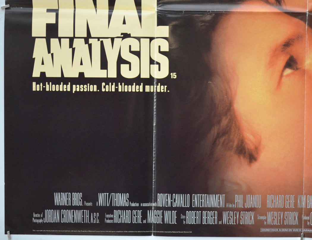 FINAL ANALYSIS (Bottom Left) Cinema Quad Movie Poster 